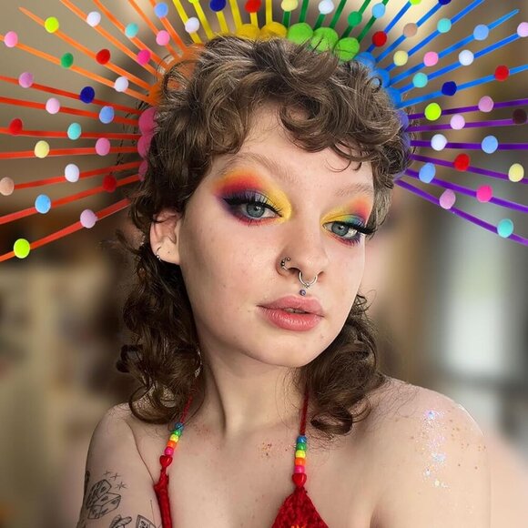 Rainbow Pride Month Headband Polypropylene Colorful Hair Accessory for Adults - Picture 3 of 9